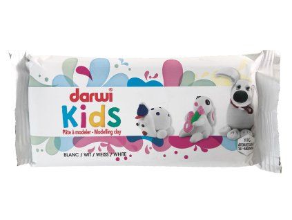 DARWI KIDS bílá samotvrdnoucí hmota pro děti 1000 g, měkká a poddajná modelína