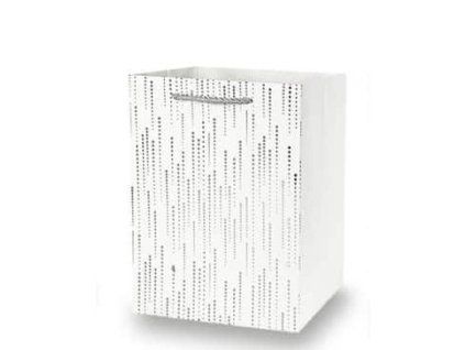 Dárková papírová taška bílá 44 x 31 x 12 cm s textilními provazovými uchy