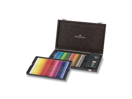 Umělecké pastelky Faber-Castell Polychromos dřevěná kazeta 48 barev