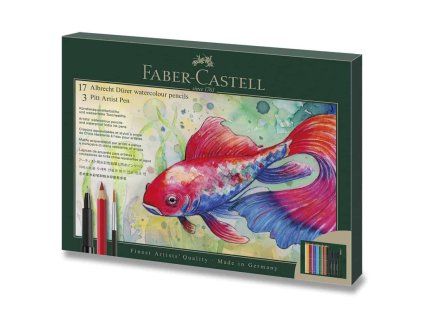 Sada Faber-Castell Albrecht Dürer & Pitt Artist Pen, 17 akvarelových pastelek a 3 popisovače, 21 ks
