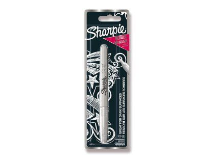 Permanentní popisovač Sharpie Metallic 1,4 mm, stříbrná metalická barva inkoustu