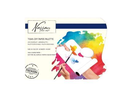 Nassau papírová malířská paleta, trhací blok 40 ks, voskovaný papír 23 × 30,5 cm