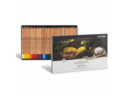 Sada akvarelových pastelek LYRA Rembrandt Aquarell, 36 ks v plechové kazetě, šestihranné tělo