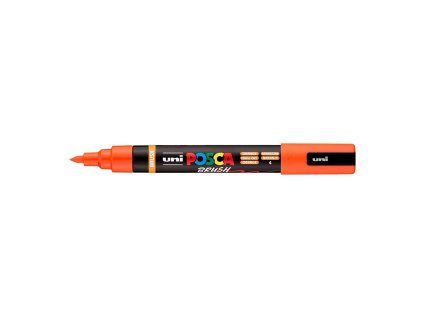 Akrylový popisovač Uni Posca PC-5BR se štětcovým hrotem 1-4 mm, oranžová odstín 4