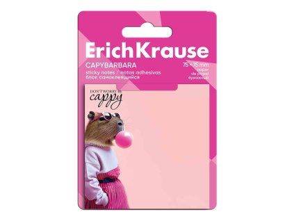 Papírové samolepicí bločky ErichKrause CapyBarbara 76x76 mm, 50 lístků s motivem kapybary