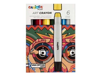 Carioca Art PLUS sada 6 vodou rozpustných voskovek v boxu, hladká textura