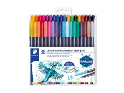 Staedtler Design Journey sada 36 oboustranných akvarelových fixů, štětcový hrot 1-6 mm, fine 0,5-0,8 mm