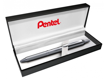 Gelové pero Pentel EnerGel BL407 stříbrné v dárkové krabičce
