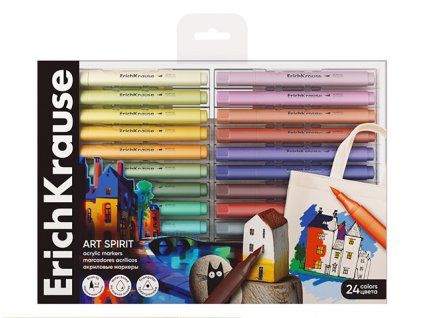 65034 - Akrylové fixy ErichKrause ART SPIRIT s kulatým hrotem, sada 24 barev