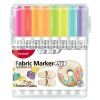 Monami Fabric Marker Brush SET B, štětcový hrot, zářivé barvy, rychlé schnutí