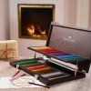 Faber-Castell Polychromos 120 ks, kulaté pastelky se zlatým potiskem v dřevěné kazetě