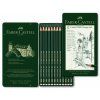 Sada grafitových tužek Faber-Castell 9000, 12 stupňů tvrdosti, kovová krabička