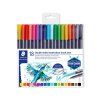 Staedtler Design Journey akvarelové fixy, sada 18 barev, oboustranné, štětcový a fine hrot