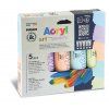Primo akrylové barvy Pastel sada 5 x 75 ml, odstíny citronová, meruňková, lila, nebeská modř a mátová