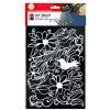 Šablona Marabu ART A4 s motivem Blooming Garden pro dekoraci textilií a nábytku