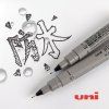 Uni Pin 0,3 mm černý liner, pigmentový inkoust na olejové bázi, nepropíjí papírem