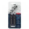Náhradní grafitové tuhy Derwent Precision 0,5 mm, tvrdosti HB a 2B, balení s pryžemi