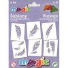 Magic papírové šablony sada 6 ks, motiv peří, řada J1 pro kreativní dekorování