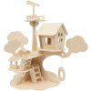 Dřevěné 3D puzzle Marabu Mara stromový dům, předsekané díly k sestavení a dekoraci