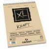 Skicák Canson XL Kraft A5, přírodní nebělený papír 90 g/m2, kroužková vazba, 40 listů