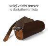 Kožené pouzdro na pera roll ONLINE hnědé 19 cm - otevřeno
