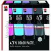 Sada 5 akrylových barev Marabu Acryl Color 5 x 100 ml, pastelové odstíny