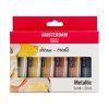 Sada metalických akrylových barev Talens Amsterdam 6x20 ml, odstíny stříbrná, zlatá, bronzová, měděná