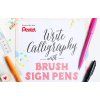 Štětcový fix Pentel Sign SES15 pro kaligrafii a hand lettering, černo modrý