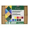Sada barev na sklo Pébéo Vitrail 10x45 ml s příslušenstvím v kartonovém kufříku