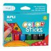 Apli Color Sticks suché temperové barvy v tyčince, sada 6 ks, mix barev