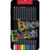 Faber-Castell Black Edition trojhranné pastelky, sada 12 barev v plechové krabičce