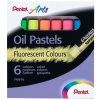 Pentel PHN-F6 olejové pastely, sada 6 fluorescentních barev japonského výrobce