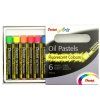 Pentel olejové pastely PHN-F6, technika suchá i mokrá s terpentýnem, 6 fluo barev