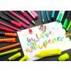 Faber-Castell Neon Marker pro lettering a dekorace, použití na papíru i skle