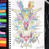 Uni Posca 3ML třpytivý červený pro výtvarníky, hobby tvorbu a dekorativní malbu