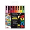 Uni Posca PC-3M SUMMER sada 8 akrylových popisovačů v teplých tónech, šířka stopy 0,9-1,3 mm