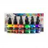 Mont Marte Premium sada 6 fluo akrylových inkoustů, každá lahvička 20 ml s pipetou