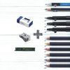 Obsah sady Faber-Castell Comic Illustration Set, 15 pomůcek pro ilustrátory komiksů