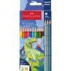 Faber-Castell šestihranné pastelky Dinosaurus, sada 13 ks, 10 standardních a 3 metalické barvy
