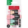 Sada 4 pastelových zvýrazňovačů Faber-Castell TXTLNR s krátkým tělem, vodní báze