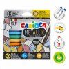 Sada 6 ks Carioca Metallic Maxi Tip, metalický efekt, silný hrot, syté odstíny