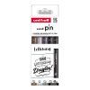 Sada linerů UNI PIN Creative Writing Lettering, 5 ks, mix barev, brush + fineliner