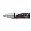 Uni PWE-8K tekutá křída 8 mm stříbrná, vodní báze, mazatelná vlhkým hadříkem