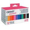 Sada polymerové modelovací hmoty Cernit, 12 barev po 25 g, mix základních odstínů