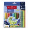 Sada 24 akvarelových pastelek Faber-Castell Colour Grip Dino, 18 standardních a 6 speciálních odstínů